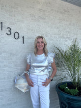 Load image into Gallery viewer, Silver Metallic Top
