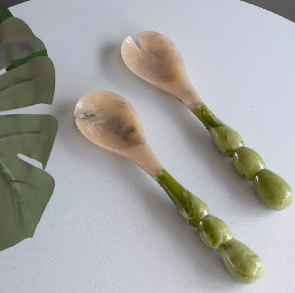 Green Resin Serving Set