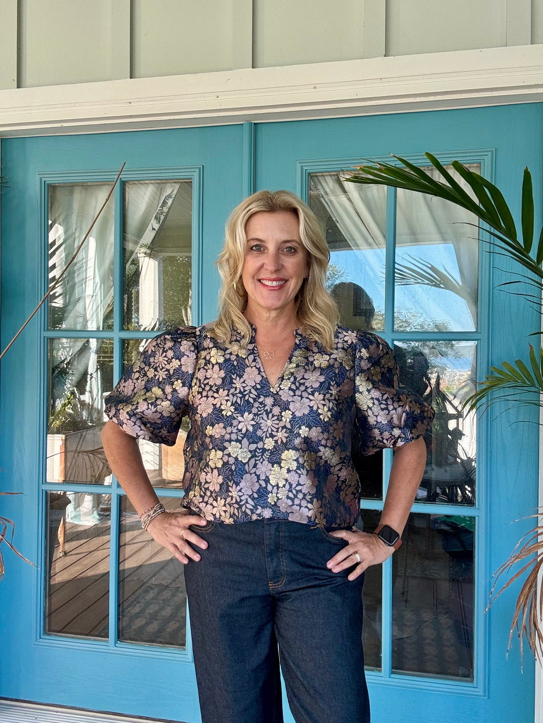 Floral Jacquard Top