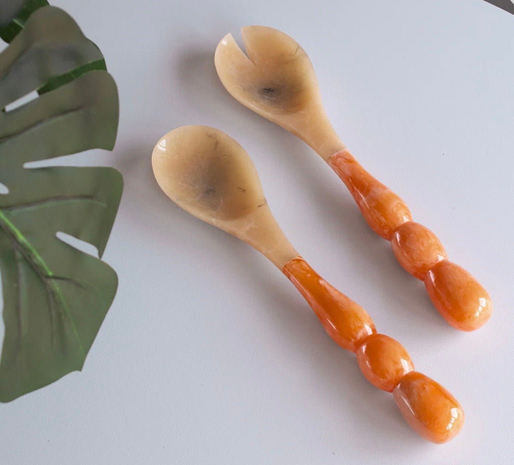 Orange Resin Serving Set
