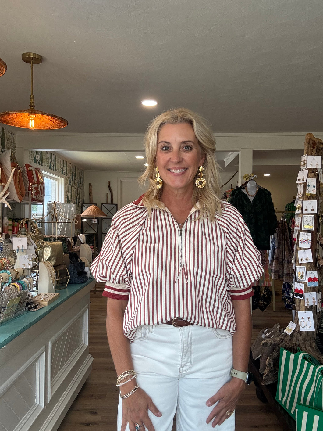 Rust Stripe Top