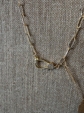 Load image into Gallery viewer, Gold Filled Paperclip Necklace w/ Rhinestones
