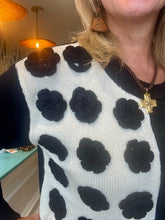 Load image into Gallery viewer, Knit Sweater with Crochet Rosettes
