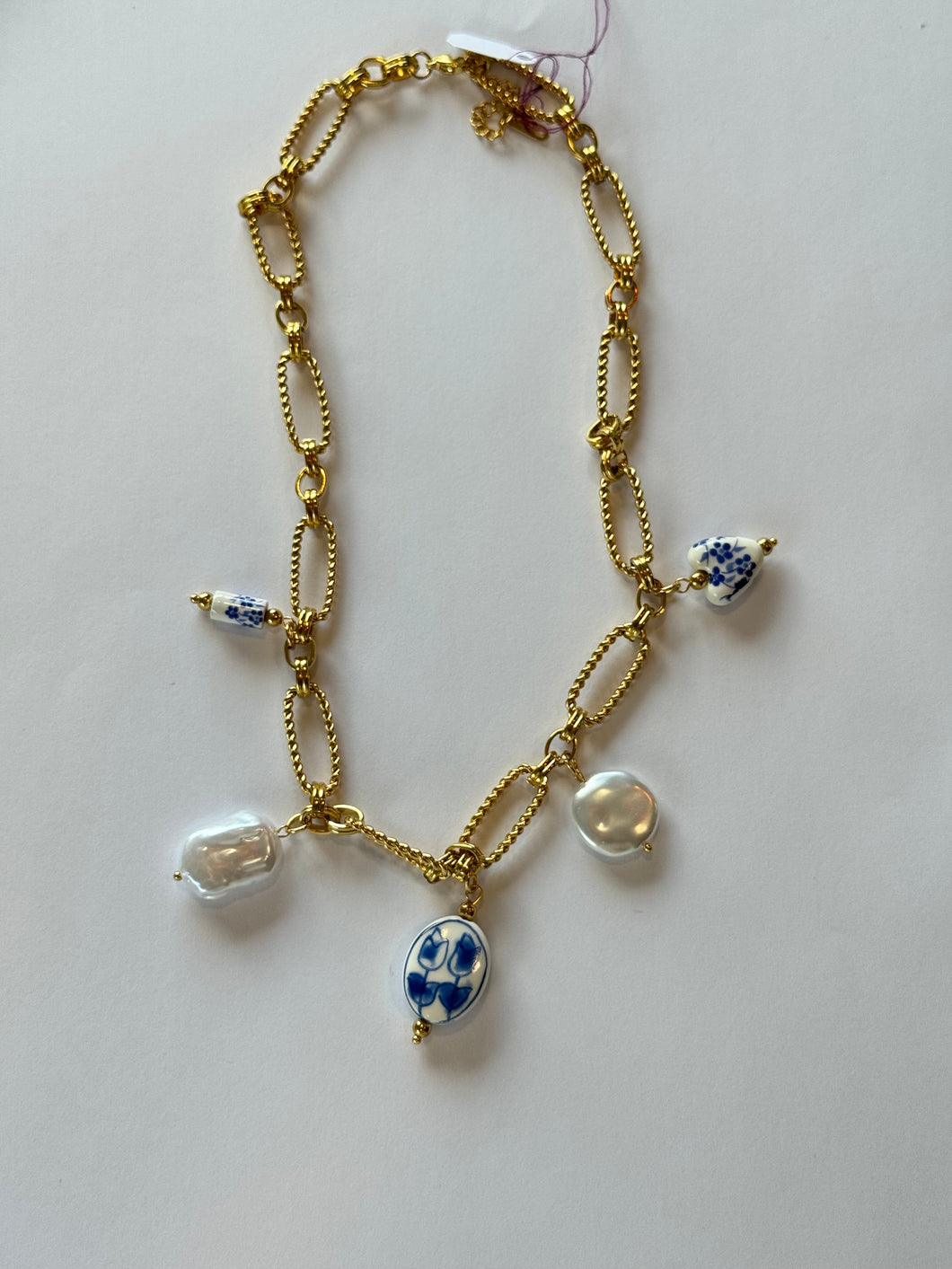 Blue/White charm necklace