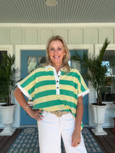 Load image into Gallery viewer, Green/Yellow Striped Polo
