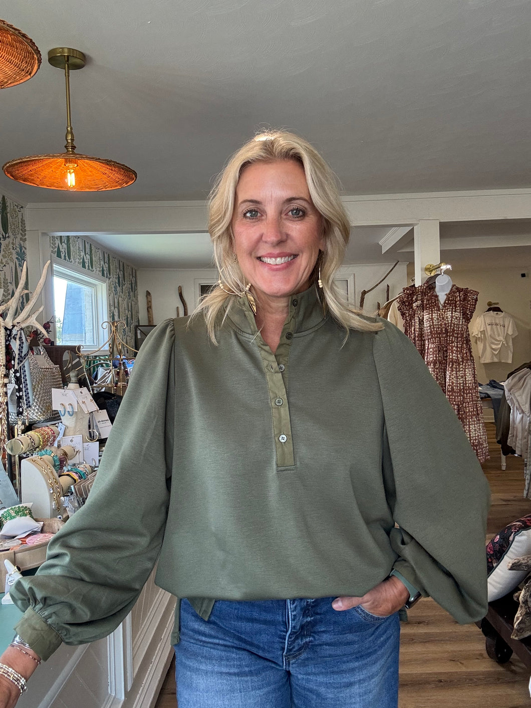 Olive Green Top