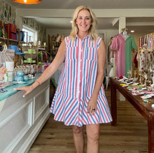 Load image into Gallery viewer, Red/Blue Striped Dress
