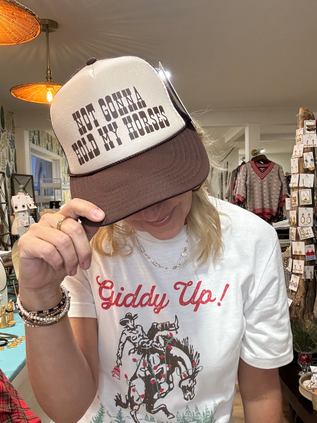 Not Gonna Hold My Horses Trucker Hat