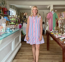 Load image into Gallery viewer, Red/Blue Striped Dress
