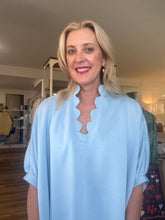 Load image into Gallery viewer, Baby Blue Scalloped Top
