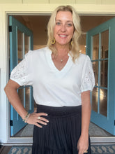 Load image into Gallery viewer, White Top with Eyelet detail
