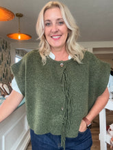 Load image into Gallery viewer, Fringed Vest Hunter Green
