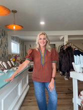 Load image into Gallery viewer, Pumpkin Plaid Top
