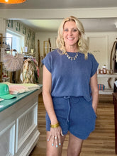 Load image into Gallery viewer, Navy Short Set
