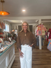 Load image into Gallery viewer, Striped Brown/Green Top
