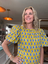 Load image into Gallery viewer, Yellow/Blue Floral Top
