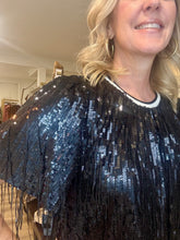 Load image into Gallery viewer, Black Sequin Fringe Top
