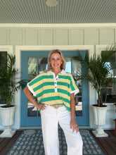 Load image into Gallery viewer, Green/Yellow Striped Polo
