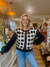 Load image into Gallery viewer, Knit Sweater with Crochet Rosettes
