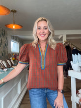 Load image into Gallery viewer, Pumpkin Plaid Top
