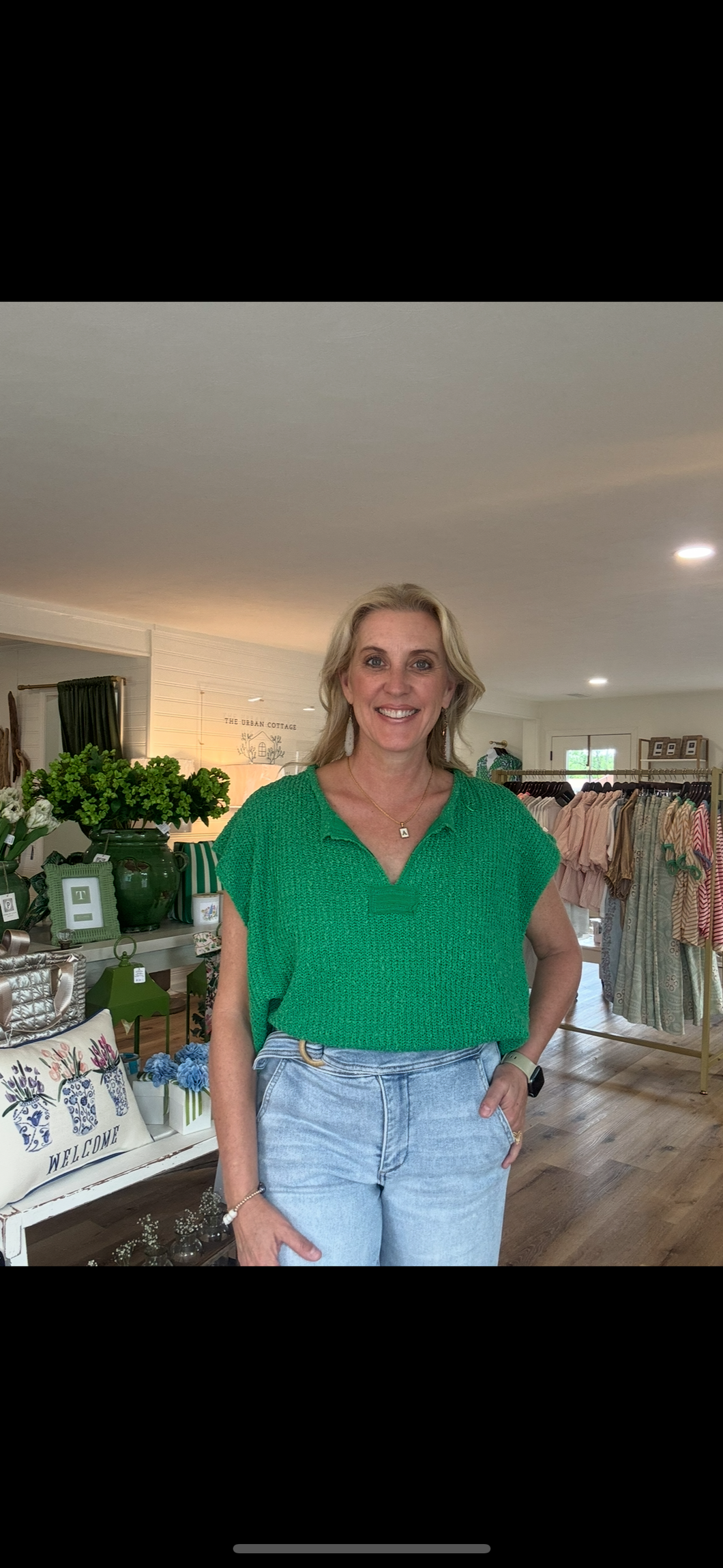 Green Knit Top
